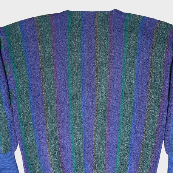 Peruvian Connection Women's 100% Alpaca Cardigan Purple Green Sweater Size M - Picture 11 of 16